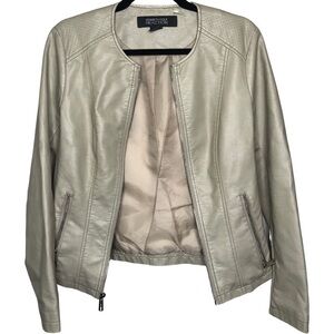 Tan Leather Biker Jacket